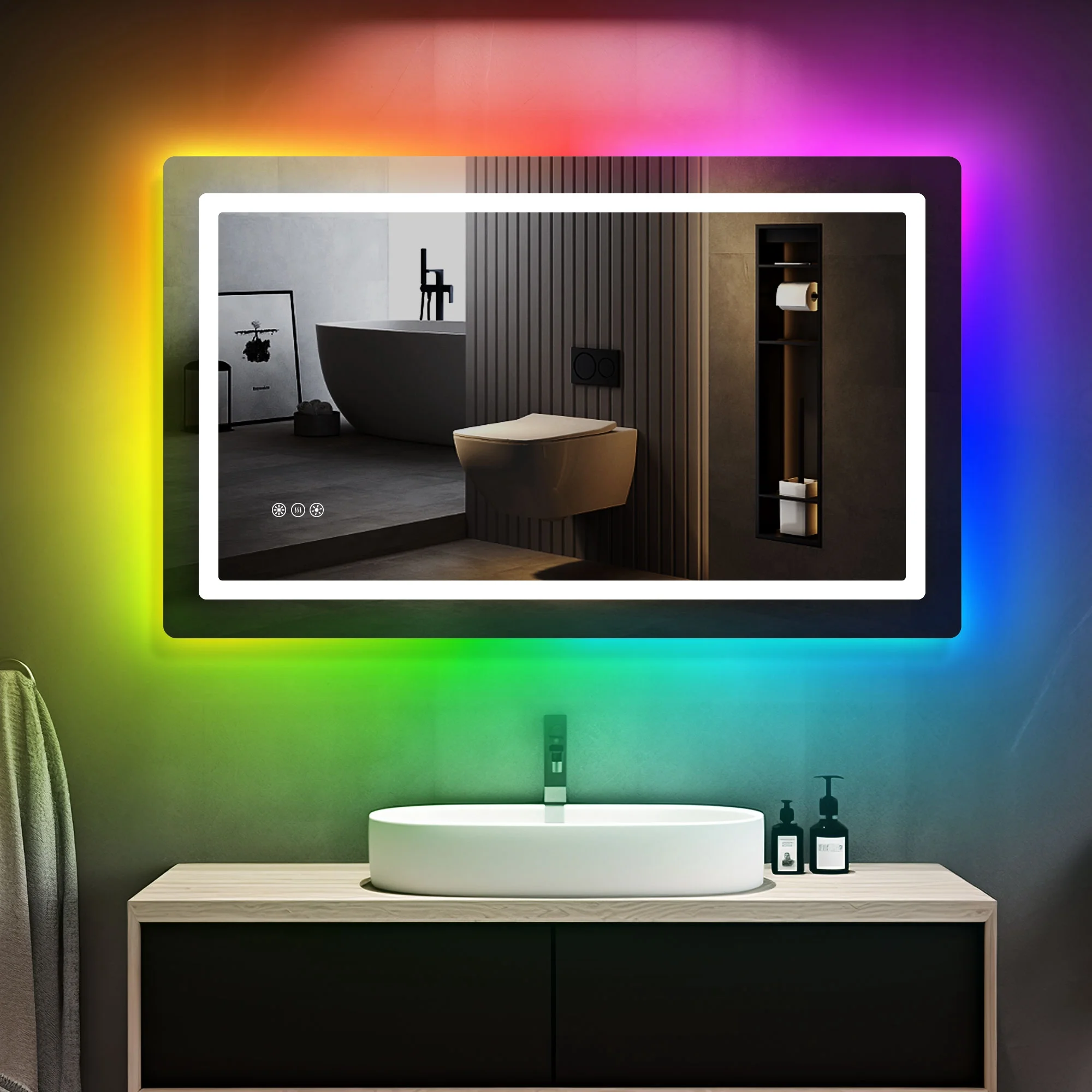 Dextrus 40 x 24 RGB LED Mirror for Bathroom