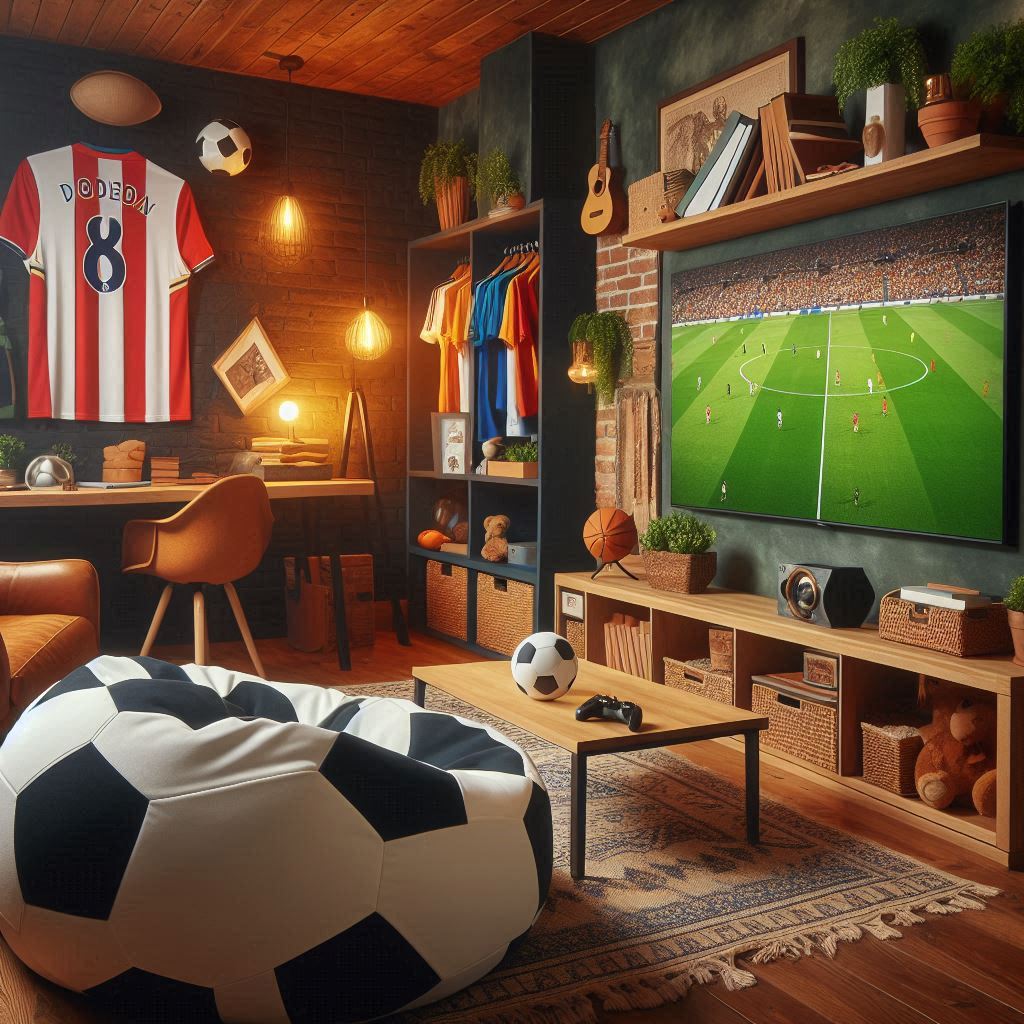 sport themed man cave