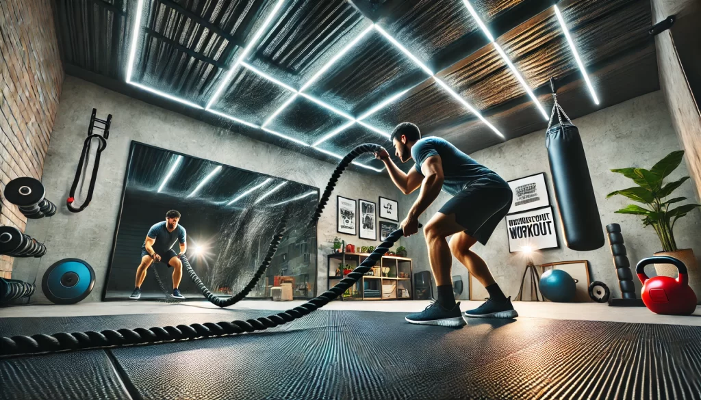 Battle Ropes workout home gym