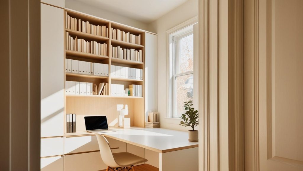 Use Vertical Spaces IN A SMALL HOME OFFICE