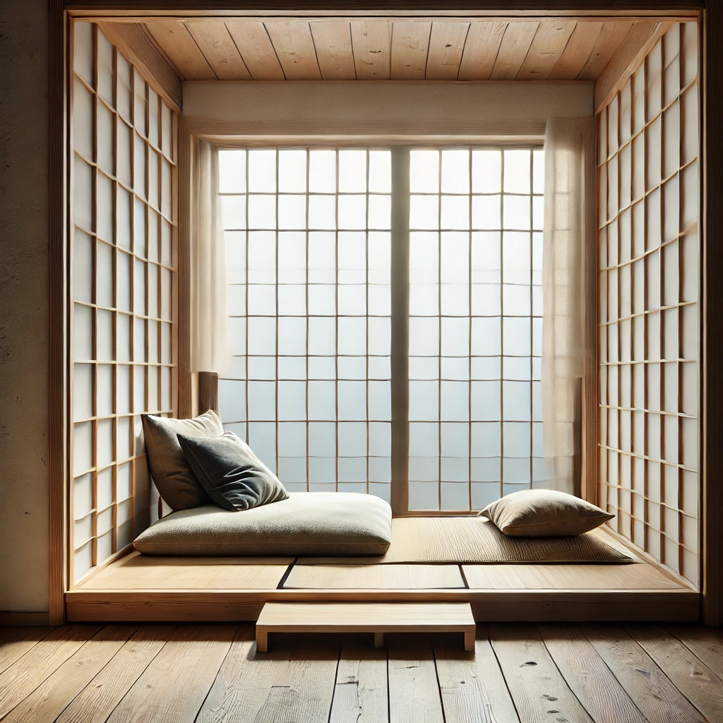 Japanese Zen-Style Floor Window Seat