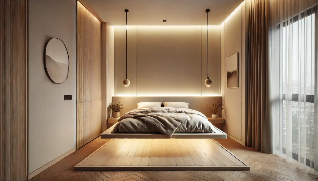 Wall-Mounted Floating Bed