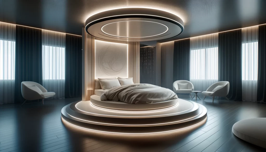 Round Floating Bed for a Futuristic Look