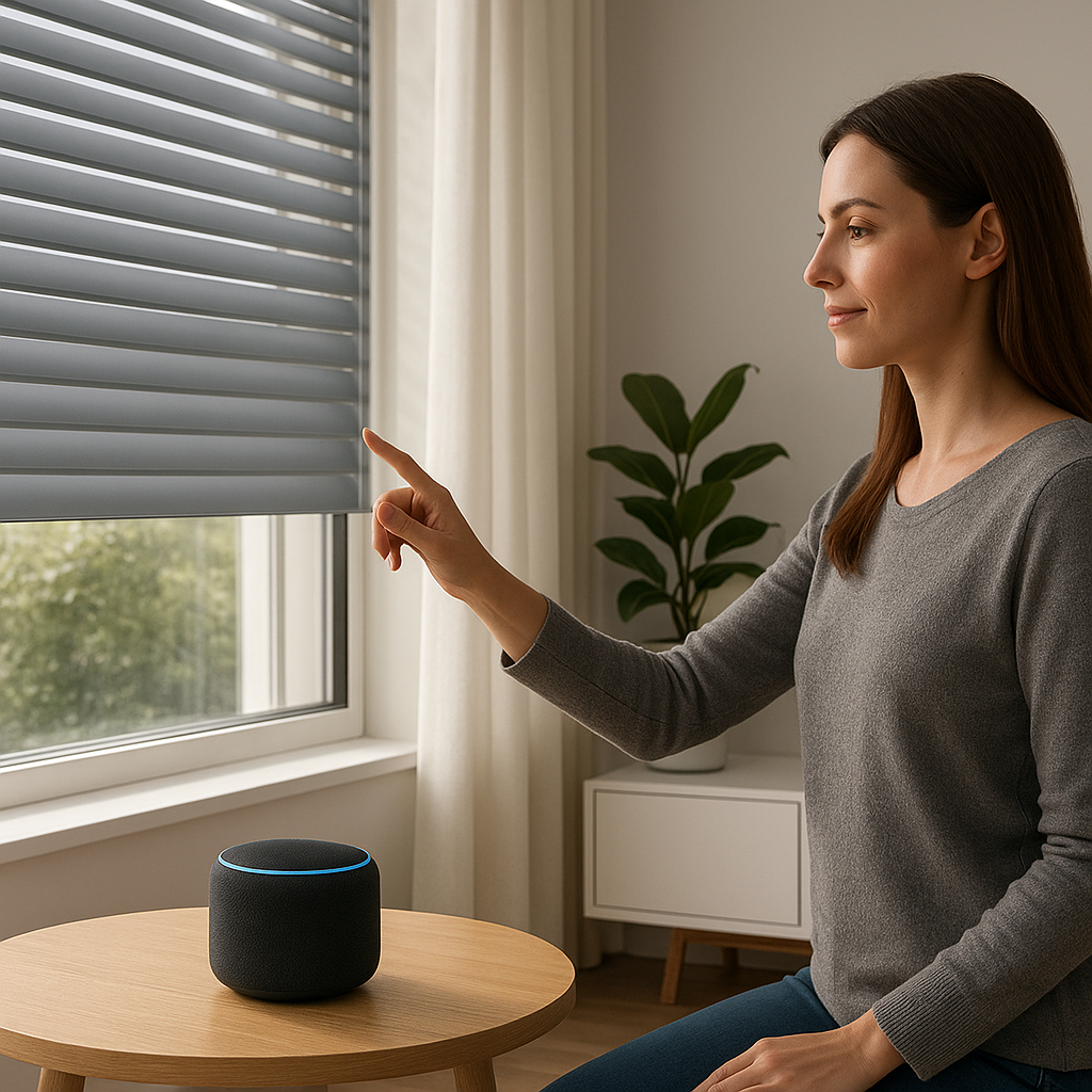 control motorized blinds with alexa