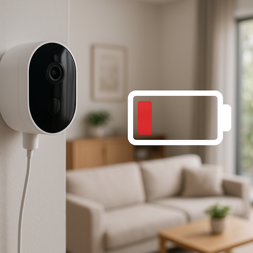 security camera battery draining fast