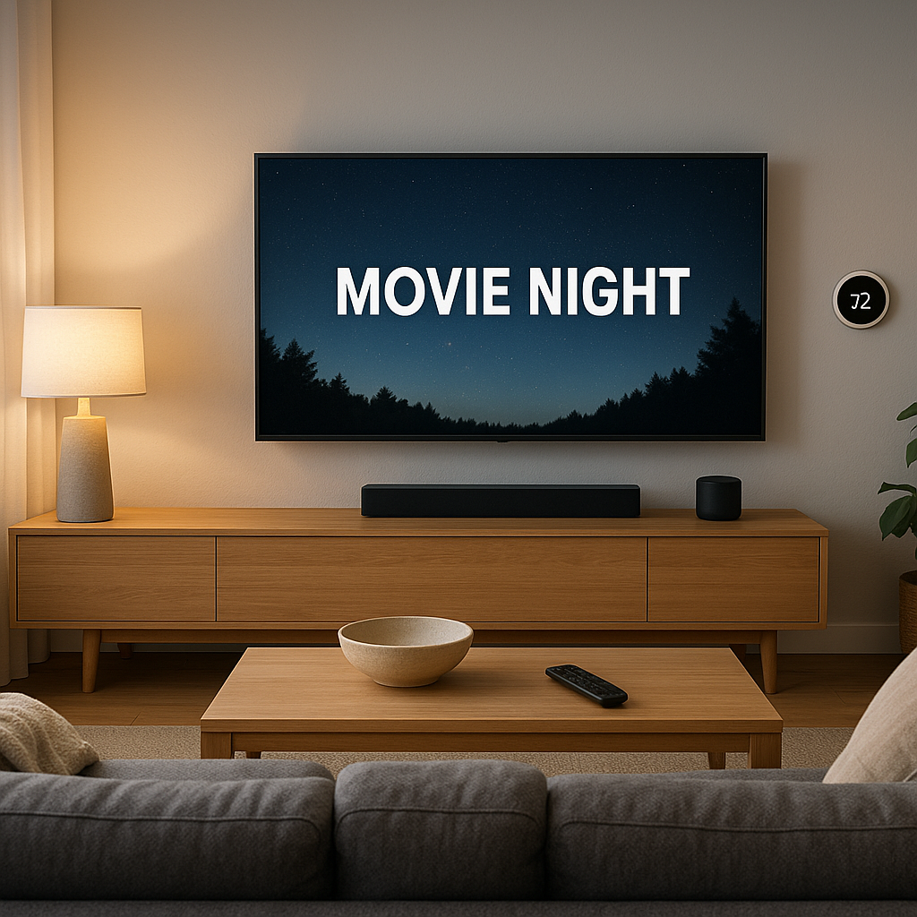 movie night smart home scene